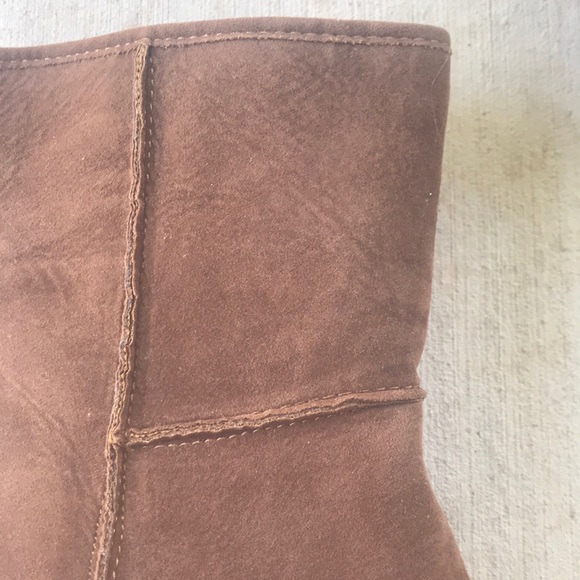 SOLD Sugar Faux Suede Brown Adara Wedge Boots - Picture 7 of 8